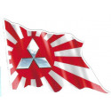 MITSUBISHI Flag Sticker gauche vinyle laminé