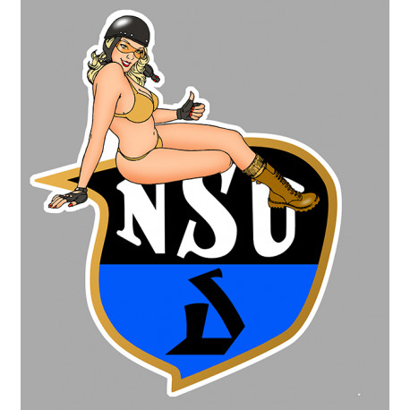 NSU Pin Up Sticker vinyle laminé droite