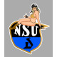 NSU Pin Up Sticker vinyle laminé gauche