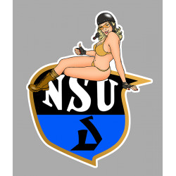 NSU Left Pin Up laminated decal