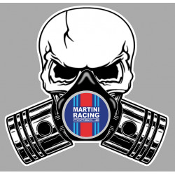 PORSCHE MARTINI Piston-Skull Sticker vinyle laminé