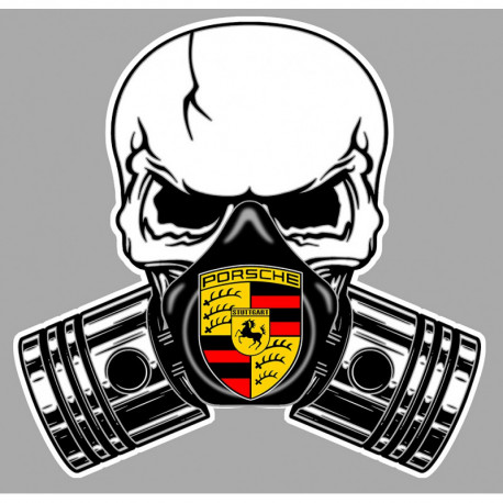 PORSCHE Piston-Skull Sticker vinyle laminé