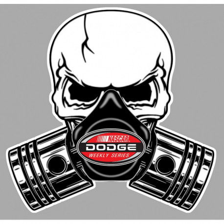 DODGE Piston-Skull Sticker vinyle laminé