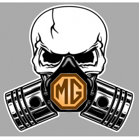 MG Piston-Skull Sticker vinyle laminé