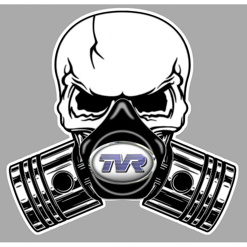 TVR Pistons skull Sticker vinyle laminé 