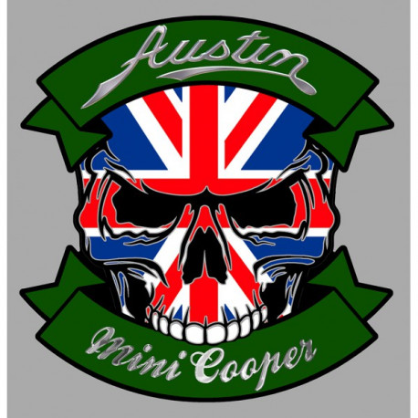 AUSTIN MINI COOPER  Skull laminated decal