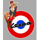 VESPA ( F )  Pin Up left laminated vinyle decal