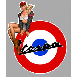 VESPA  Pin Up left laminated vinyle decal