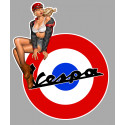 VESPA ( F )  Pin Up Sticker vinyle laminé gauche