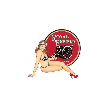 ROYAL ENFIELD Pin Up droite Sticker vinyle laminé