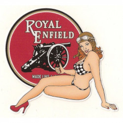 ROYAL ENFIELD Pin Up gauche Sticker vinyle laminé