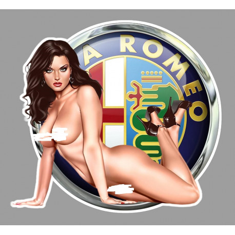 ALFA ROMEO Pin Up Sexy droite Sticker vinyle laminé