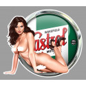 CASTROL  Pin Up Sexy gauche Sticker vinyle laminé