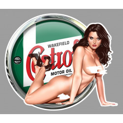 CASTROL Pin Up Sexy droite Sticker vinyle laminé