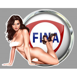 FINA Pin Up Sexy gauche Sticker vinyle laminé