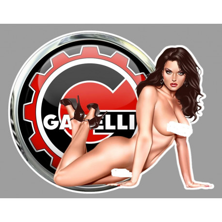 GARELLI Pin Up Sexy droite Sticker vinyle laminé