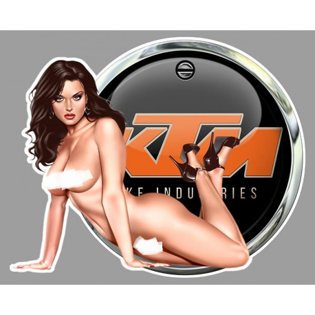 KTM Pin Up Sexy gauche Sticker vinyle laminé