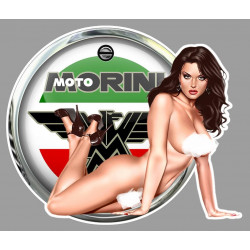 MOTO MORINI Pin Up Sexy droite Sticker vinyle laminé