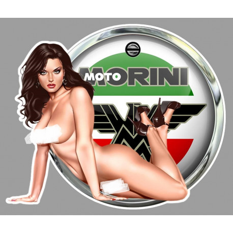 MOTO morini Pin Up Sexy droite Sticker vinyle laminé