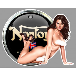 NORTON Pin Up Sexy droite Sticker vinyle laminé