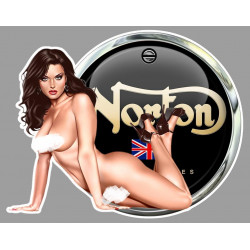 NORTON Pin Up Sexy droite Sticker vinyle laminé