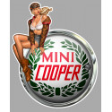 COOPER  Left Vintage Pin Up  laminated  decal