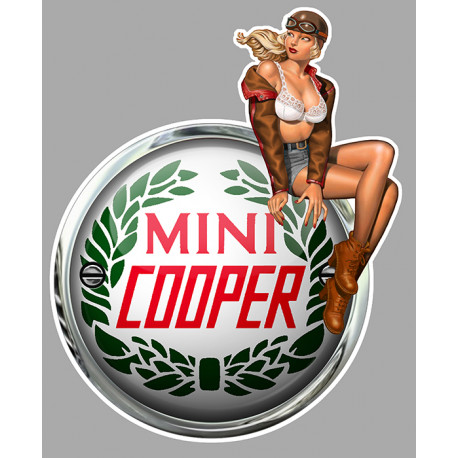 COOPER Vintage Pin Up right Sticker laminated decal