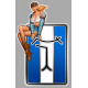 De Tomaso Vintage Pin Up left Sticker laminated decal