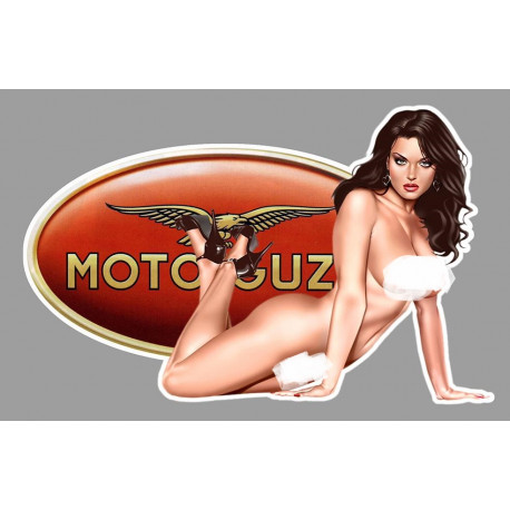 MOTO GUZZI Pin Up Sexy droite Sticker vinyle laminé