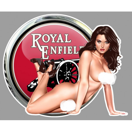 ROYAL ENFIELD Pin Up Sexy droite Sticker vinyle laminé