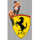 FERRARI Pin Up Vintage Sticker gauche vinyle laminé