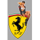 FERRARI Vintage Pin Up right Sticker laminated decal