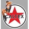 CALTEX Pin Up Vintage gauche Sticker vinyle laminé