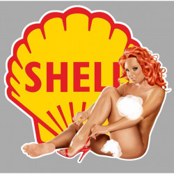SHELL Sexy Pin Up Left laminated decal
