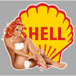 SHELL Pin Up Sexy droite Sticker vinyle laminé