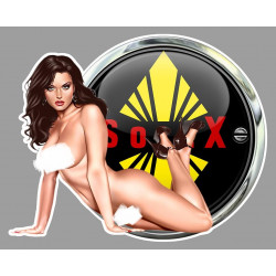 SOLEX Pin Up Sexy gauche Sticker vinyle laminé