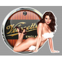 VELOCETTE Pin Up Sexy droite Sticker vinyle laminé