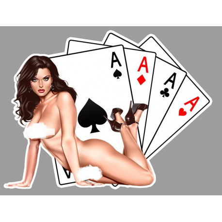 PIN UP POKER  Sticker vinyle laminé