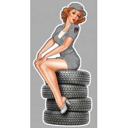 Pin Up  TYRES laminated decal