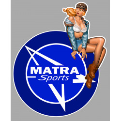 MATRA Vintage Pin Up Sticker droite vinyle laminé