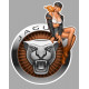 JAGUAR Vintage Pin Up Sticker droite vinyle laminé