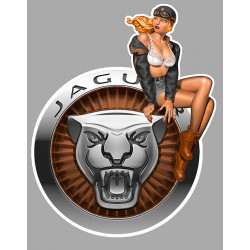 JAGUAR Vintage Pin Up Sticker droite vinyle laminé