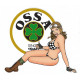 OSSA " Rangos " Pin Up  Sticker gauche vinyle laminé