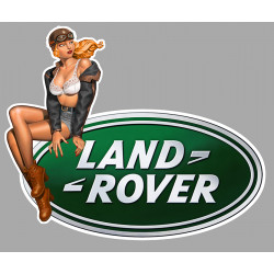 LAND ROVER  Left Vintage Pin Up  laminated  decal