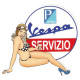 VESPA SERVIZIO Pin Up droite Sticker vinyle laminé