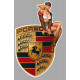 PORSCHE Vintage Pin Up right Sticker laminated decal