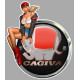 CAGIVA Pin Up Vintage Sticker gauche vinyle laminé