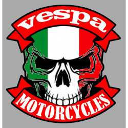 VESPA Motrocycles Skull Sticker vinyle laminé