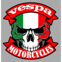 VESPA Motrocycles Skull Sticker vinyle laminé