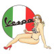 VESPA Pin Up  Sticker gauche vinyle laminé